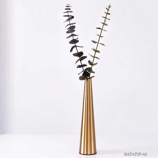 Gold_Metal_Cone_Vase_-_-4196474 Gold Metal Cone Vase -