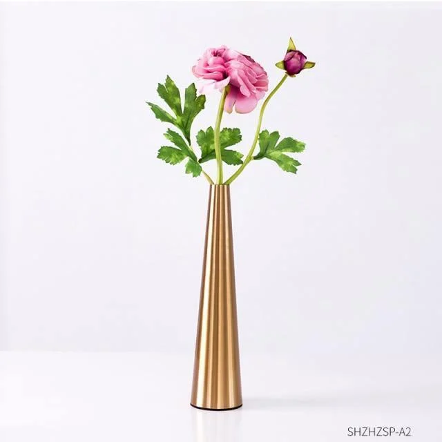 Gold_Metal_Cone_Vase_-_-4196477 Gold Metal Cone Vase -