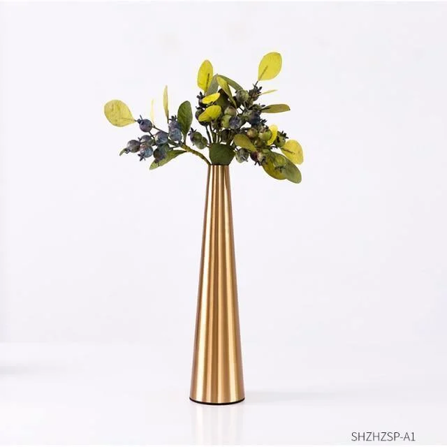 Gold_Metal_Cone_Vase_-_-4196483 Gold Metal Cone Vase -