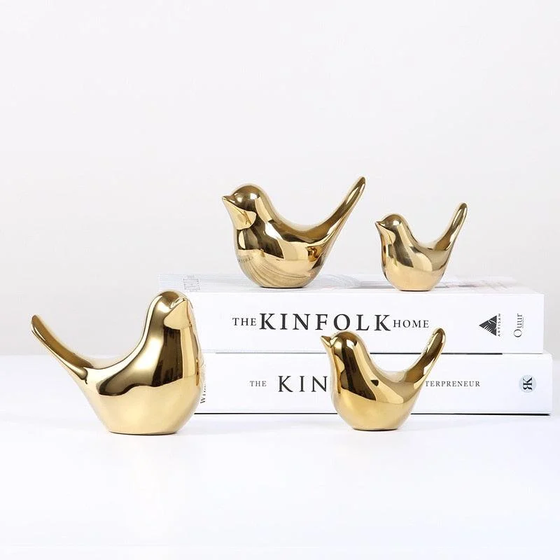 Golden Bird Figurine - Homeko