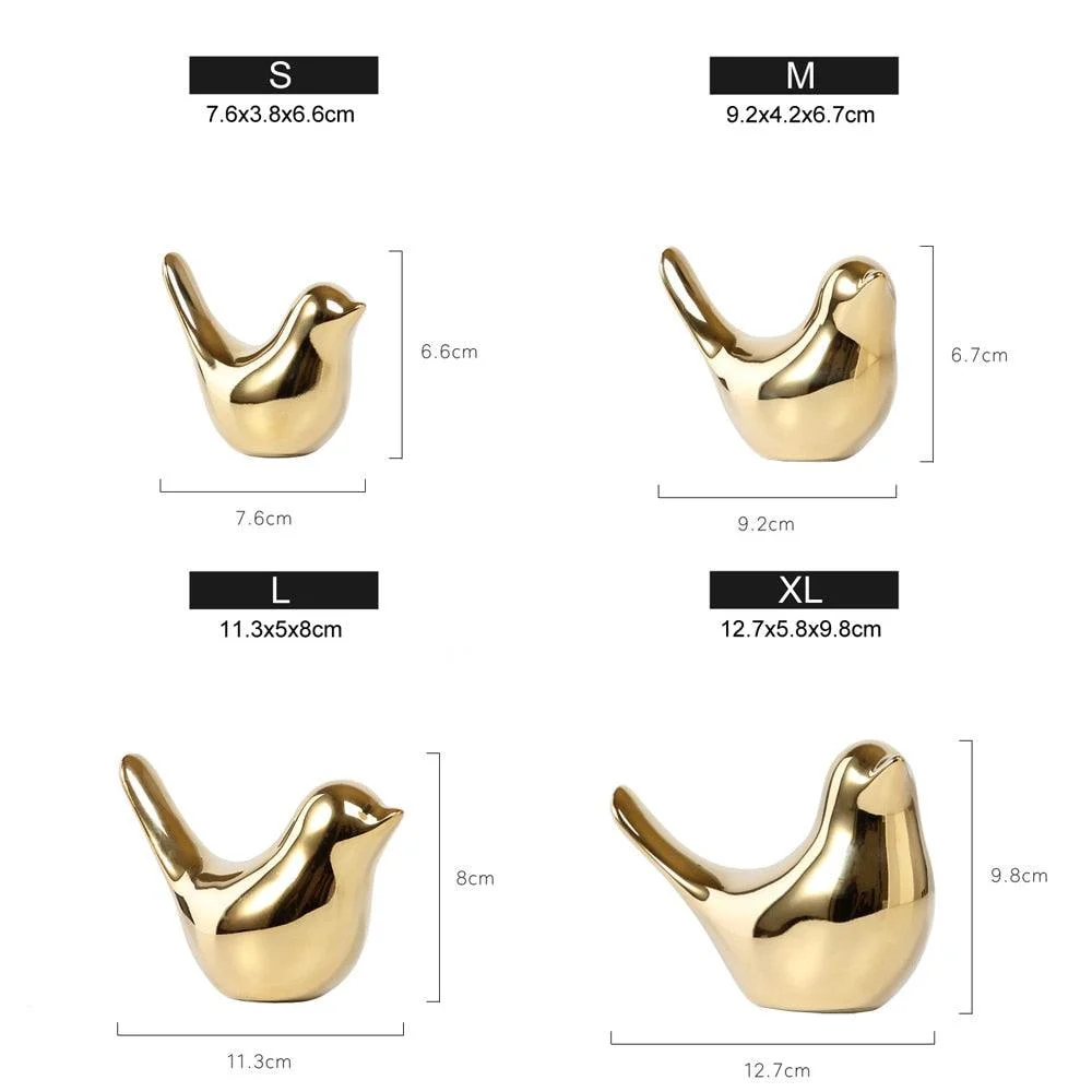 Golden Bird Figurine - Homeko