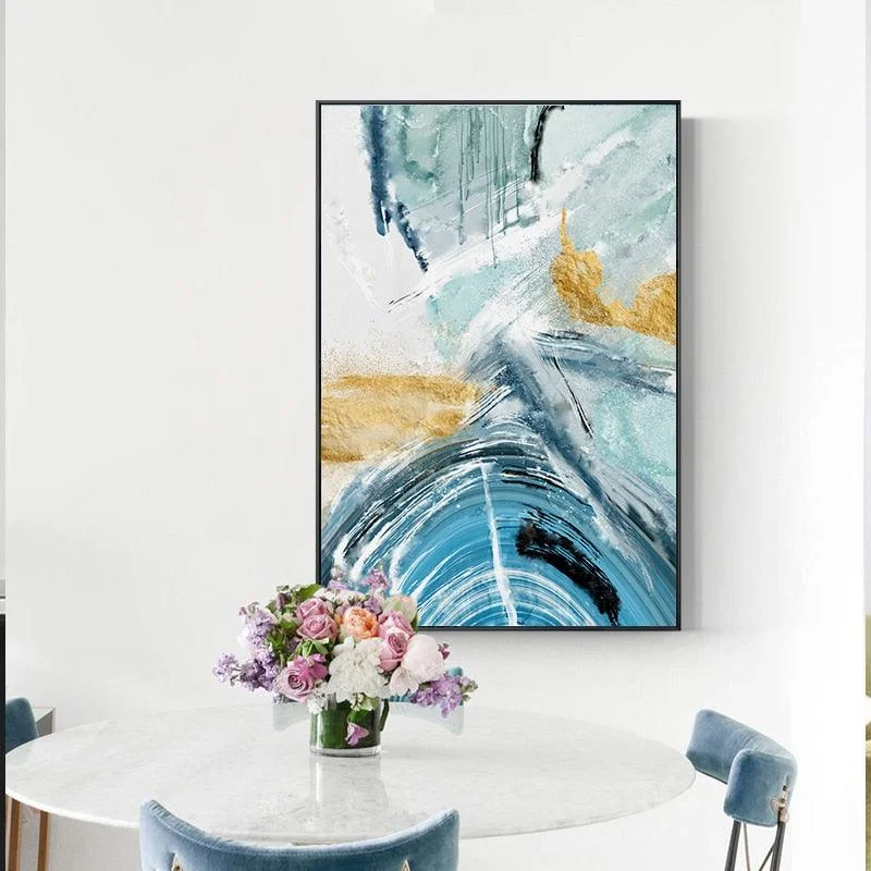 GoldenBluePaintSplash-Homeko3 Golden Blue Paint Splash - Homeko