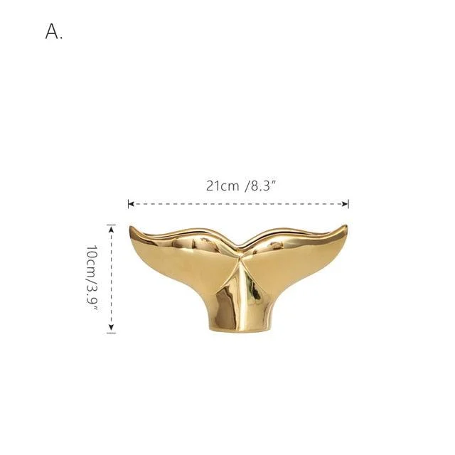 GoldenCeramicabstractAnimalFigurines-Homeko1 Golden Ceramic abstract Animal Figurines - Homeko