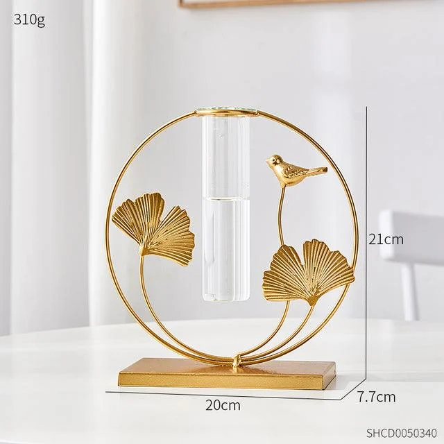 GoldenGlassTubeVase-Homeko1 Golden Glass Tube Vase - Homeko