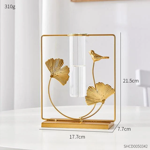 GoldenGlassTubeVase-Homeko11 Golden Glass Tube Vase - Homeko
