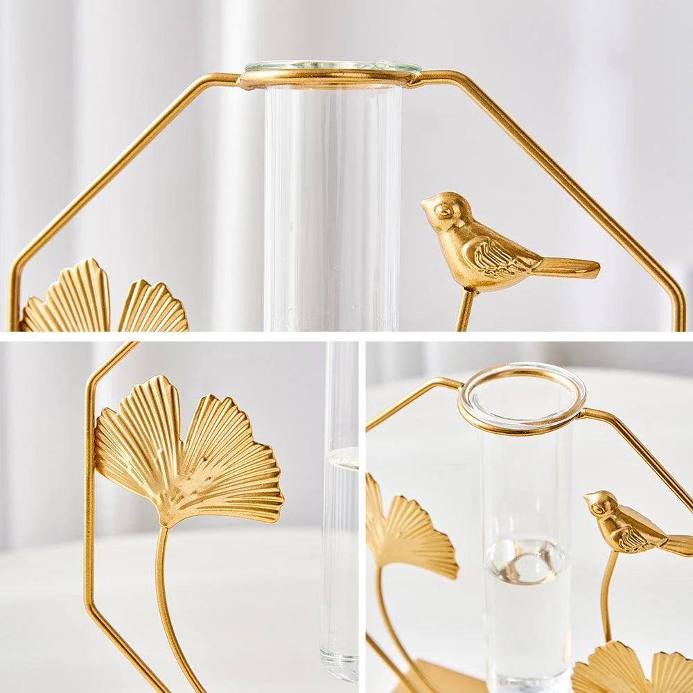 GoldenGlassTubeVase-Homeko9 Golden Glass Tube Vase - Homeko
