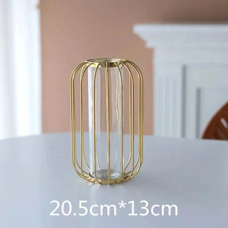 GoldenHues - Nordic gold glass vase -