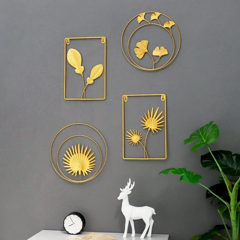 GoldenLeafWallDecor-Homeko4 Golden Leaf Wall Decor - Homeko