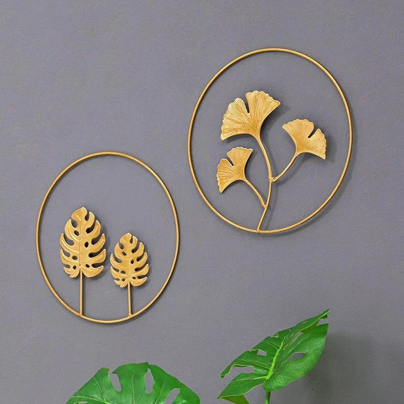 GoldenLeafWallDecor-Homeko6 Golden Leaf Wall Decor - Homeko
