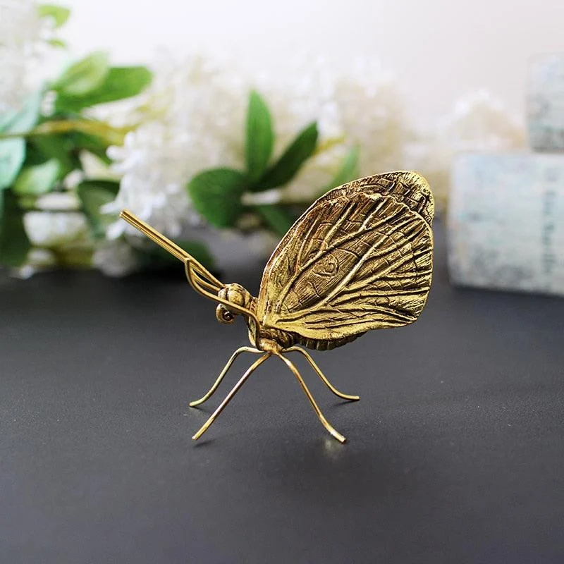Golden Metal Butterfly Ornament - Homeko