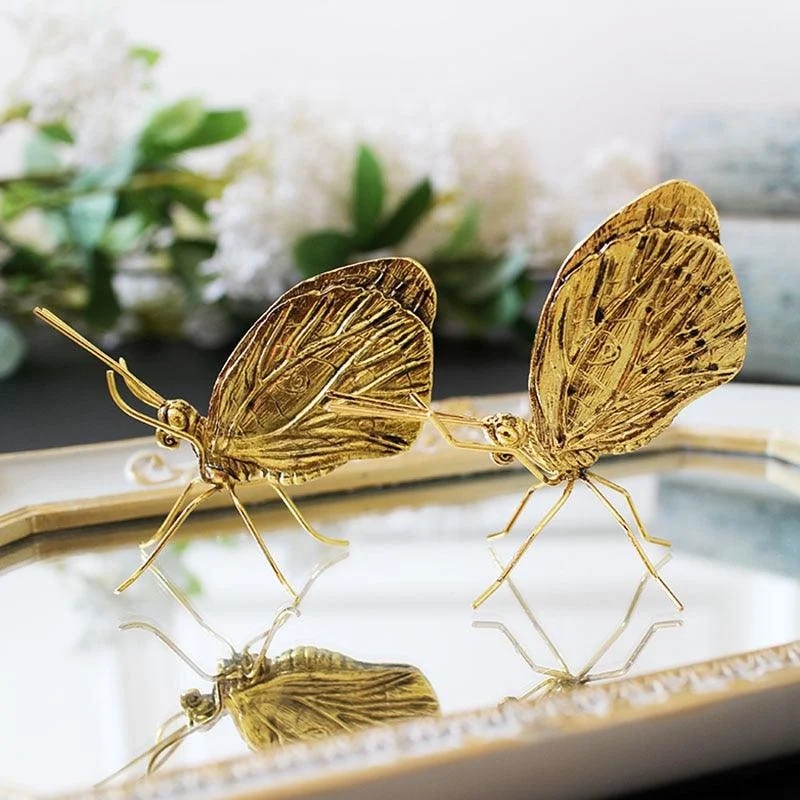Golden Metal Butterfly Ornament - Homeko