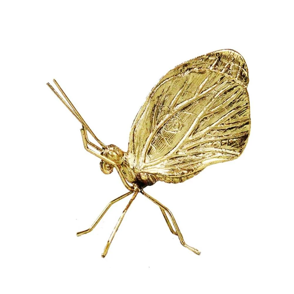 GoldenMetalButterflyOrnament-Homeko5 Golden Metal Butterfly Ornament - Homeko
