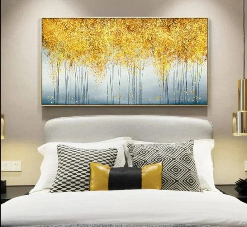 Golden Coins Tree Wall Canvas Art -