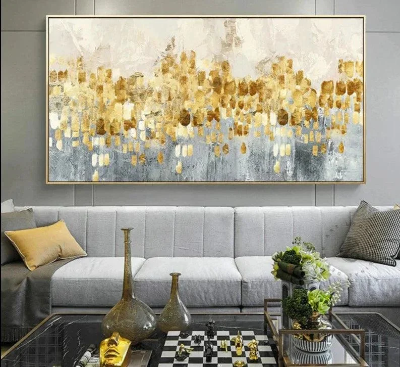 Golden Coins Tree Wall Canvas Art -