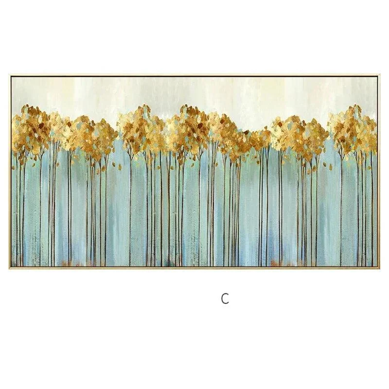Golden Coins Tree Wall Canvas Art -