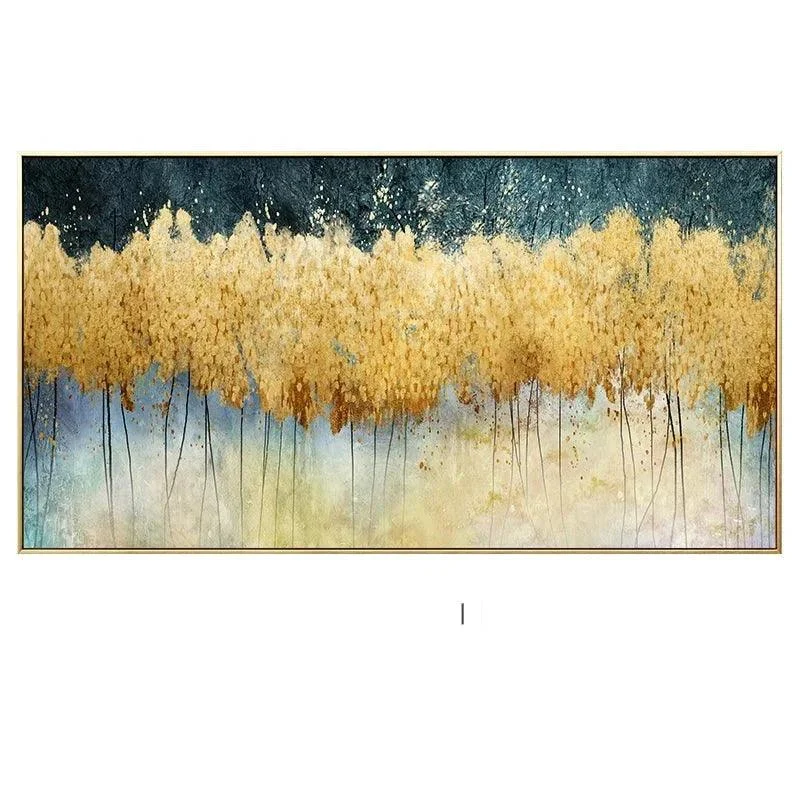 Golden Coins Tree Wall Canvas Art -