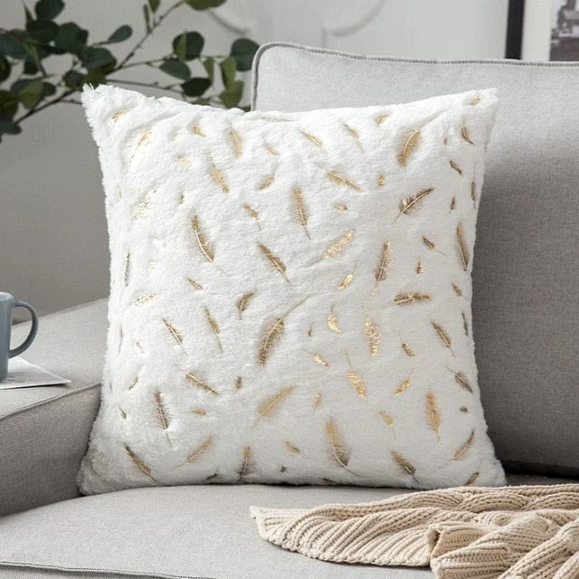 Golden Plush Pillow Cover -  - #tag1#