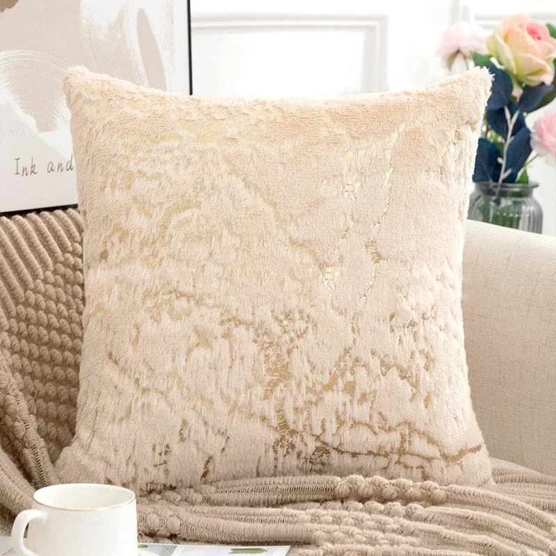Golden Plush Pillow Cover -  - #tag1#