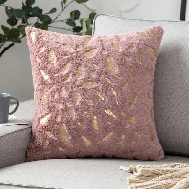 Golden Plush Pillow Cover -  - #tag1#