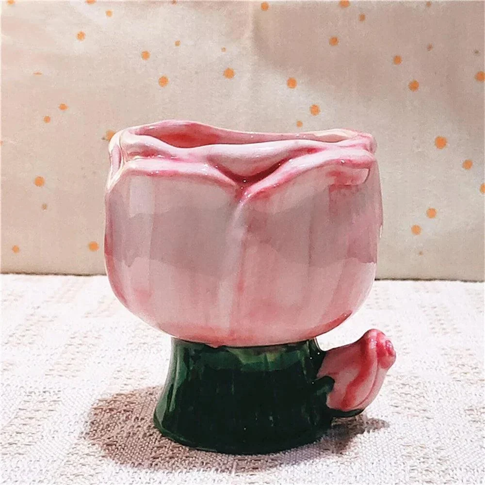 Gradient Tulip Flower Mug Cute Ceramic Cup -