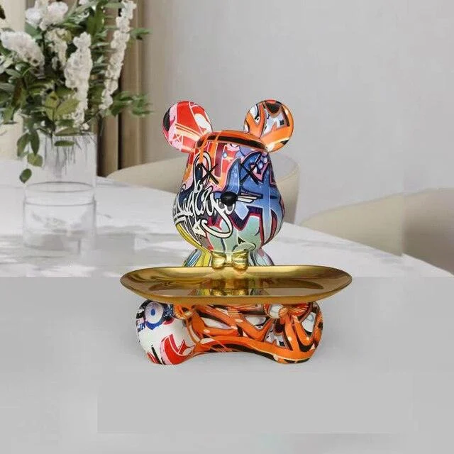 GraffitiTeddyBearTray-Homeko1 Graffiti Teddy Bear Tray - Homeko