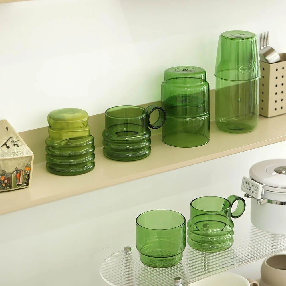 Green_Glass_Teacup_Saucer_Sets_-_-_tag1_-4245950 Green Glass Teacup & Saucer Sets - - #tag1#