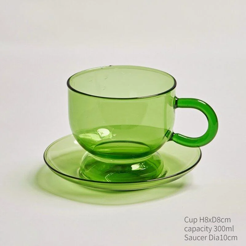 Green_Glass_Teacup_Saucer_Sets_-_-_tag1_-4246006 Green Glass Teacup & Saucer Sets - - #tag1#