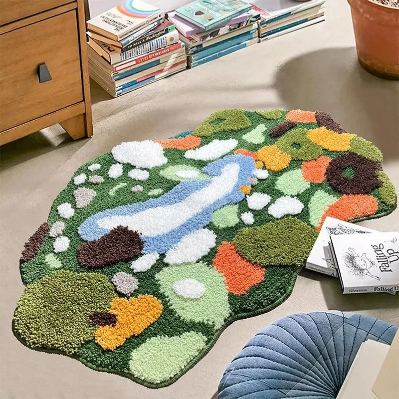 Green Moss Hand-Crafted Rugs -