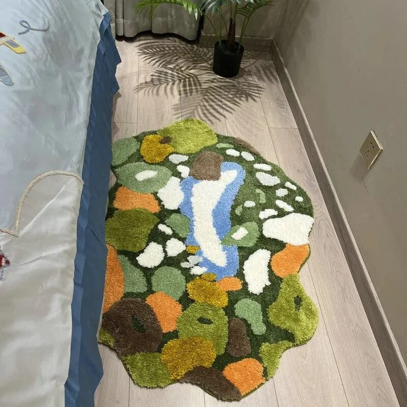 Green Moss Hand-Crafted Rugs -