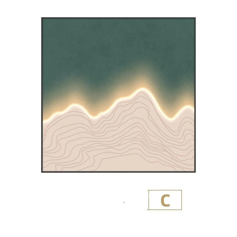 H04fa13ebe5fa43cf8df5819c89eb5c92W Waves Framed LED Wall Art - ISTANBULLU LTD