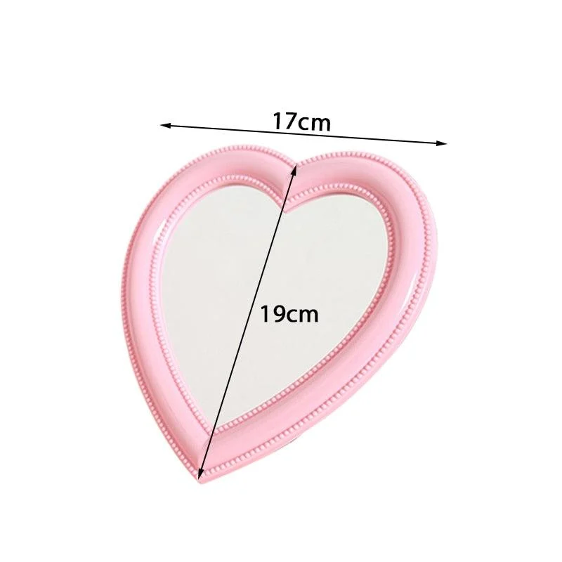 H13f3dc39cda44d0ab8e9b1f59c374eb7X Pink Heart Shaped Compact Mirror - ISTANBULLU LTD