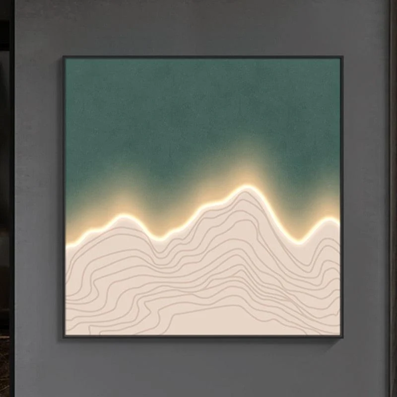 H4020d96068bd4cff9841f96668f06e4cS Waves Framed LED Wall Art - ISTANBULLU LTD