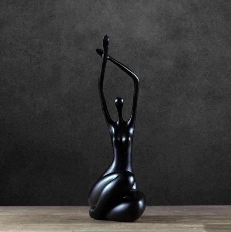 H46def89ab17e42b7bd56bfe0fe7dff25J Yoga Woman Sculpture - ISTANBULLU LTD