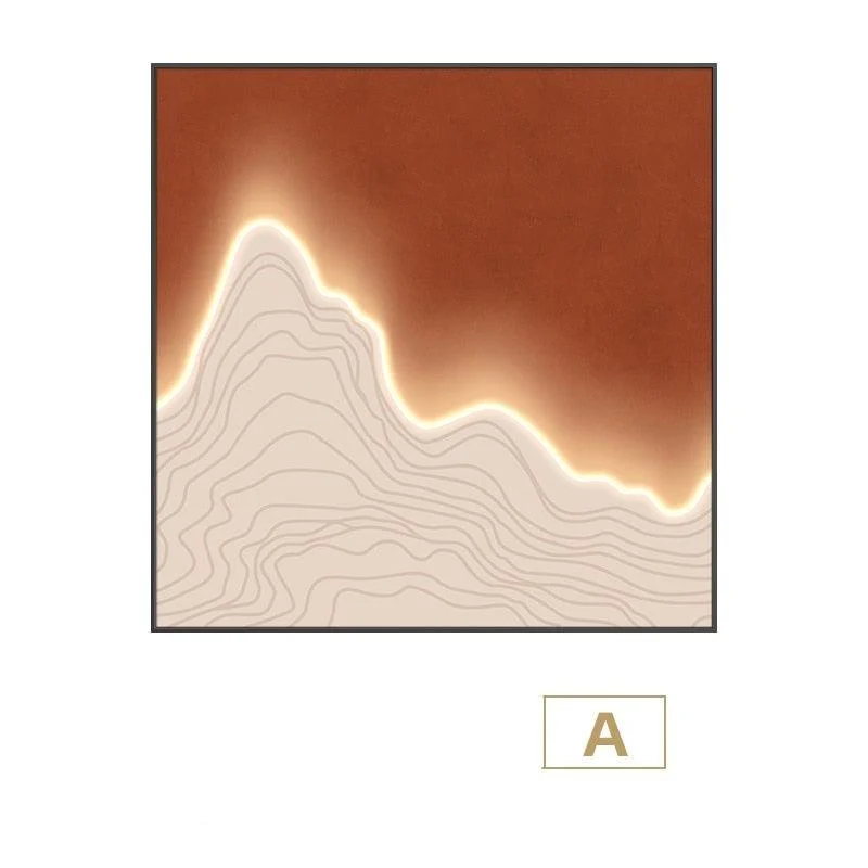 H69b8e3435b48471cac1ea44b7aa6db9fL Waves Framed LED Wall Art - ISTANBULLU LTD