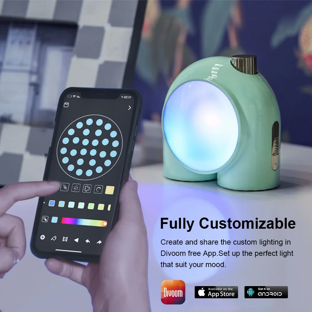 Divoom Planet-9 Decorative RGB LED Bedside Music Lamp