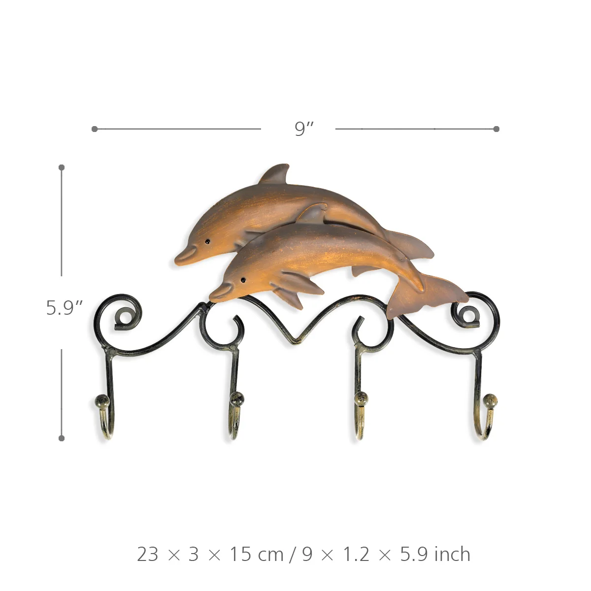 Rustic Dolphin Key Hanger Hook Rack Holder