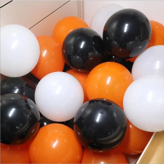 Halloween Black Orange Latex Balloon -  - #tag1#