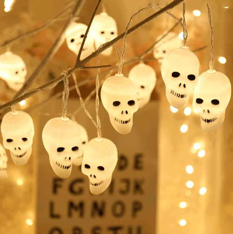 Halloween Decorations Light String Led Skeleton Lamp String Battery-powered Skull Bulb String Lights Patty Decor Light -  - #tag1#