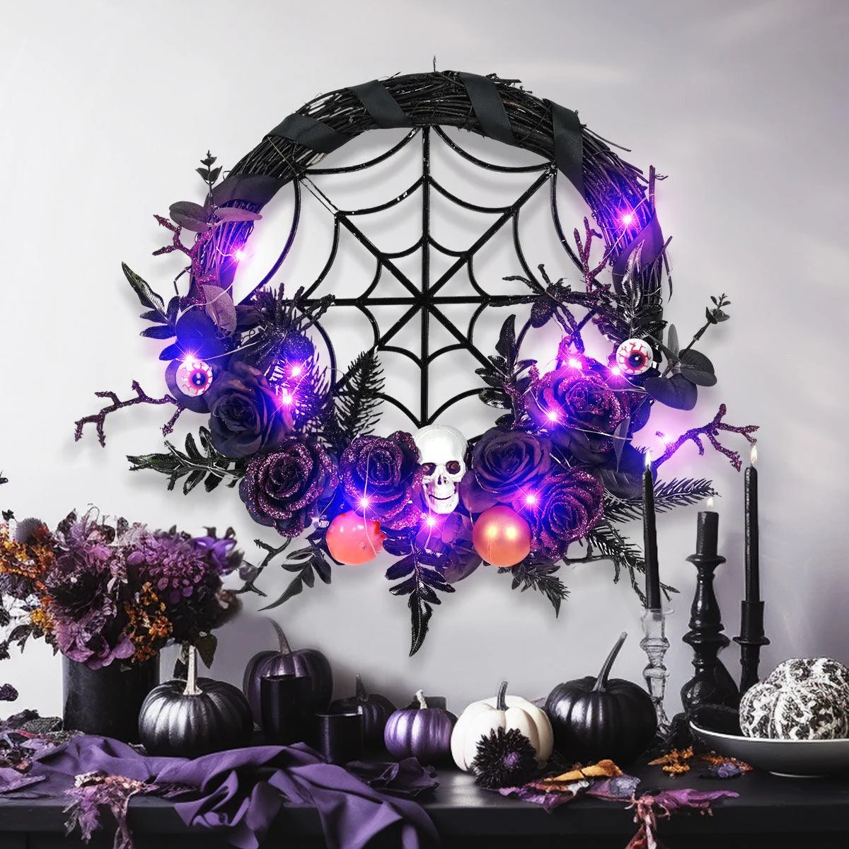Halloween_Decorations_Spider_Skull_Vine_Ring_Artificial_Flower_Party_Layout_Props_Pendant_-_-_tag1_-4253649 Halloween Decorations Spider Skull Vine Ring Artificial Flower Party Layout Props Pendant - - #tag1#