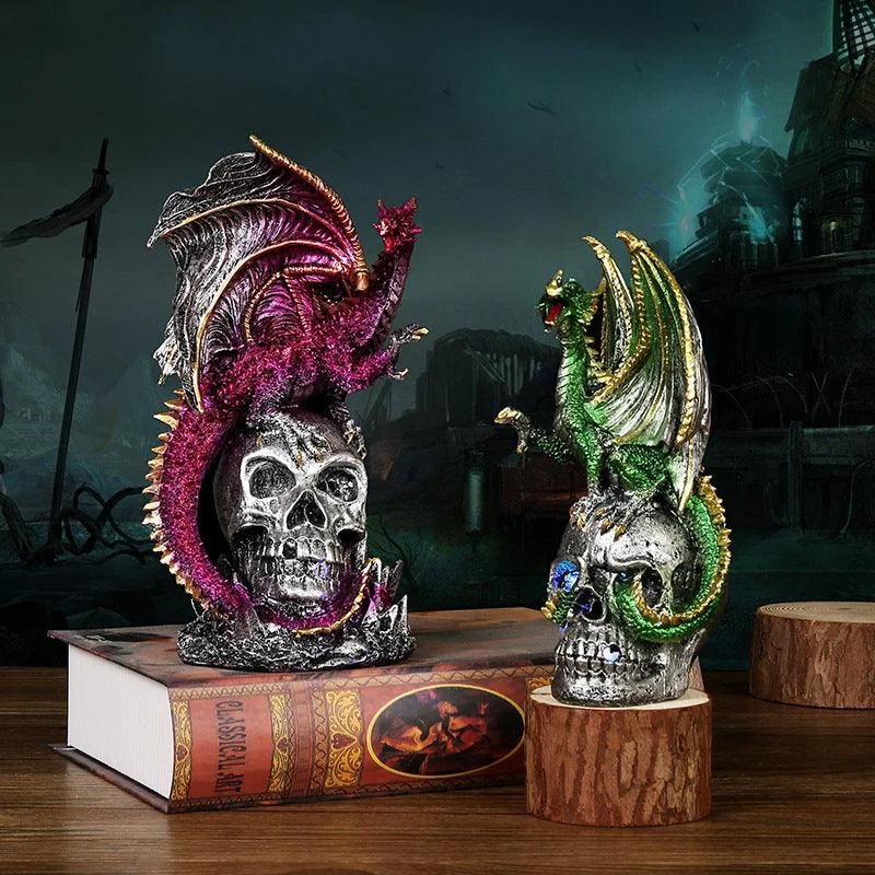 Halloween Skull Dragon-shaped Desk Bookcase Decoration -  - #tag1#