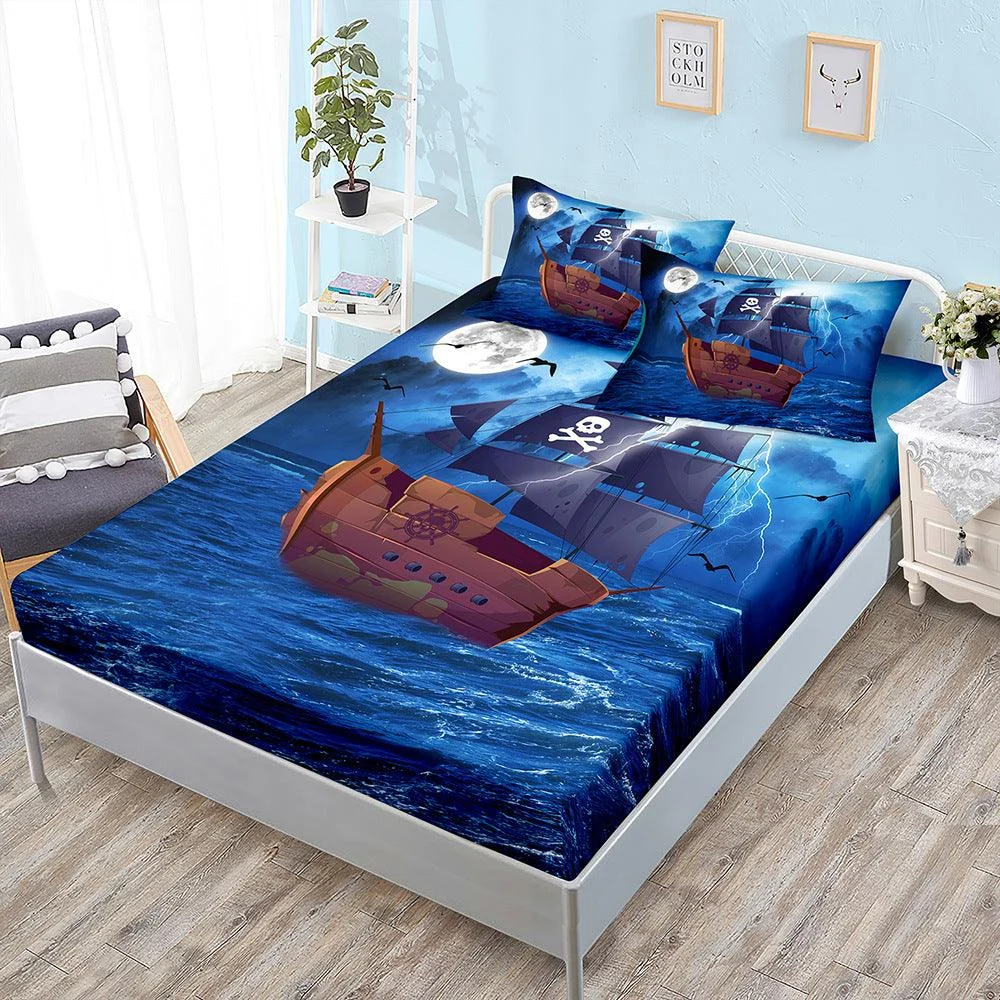 Halloween_Skull_Three-Piece_Fitted_Bedding_-_-_tag1_-4264802 Halloween Skull Three-Piece Fitted Bedding - - #tag1#