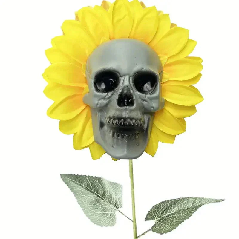 Halloween Sunflower Skull Head Garden Decoration - - #tag1#
