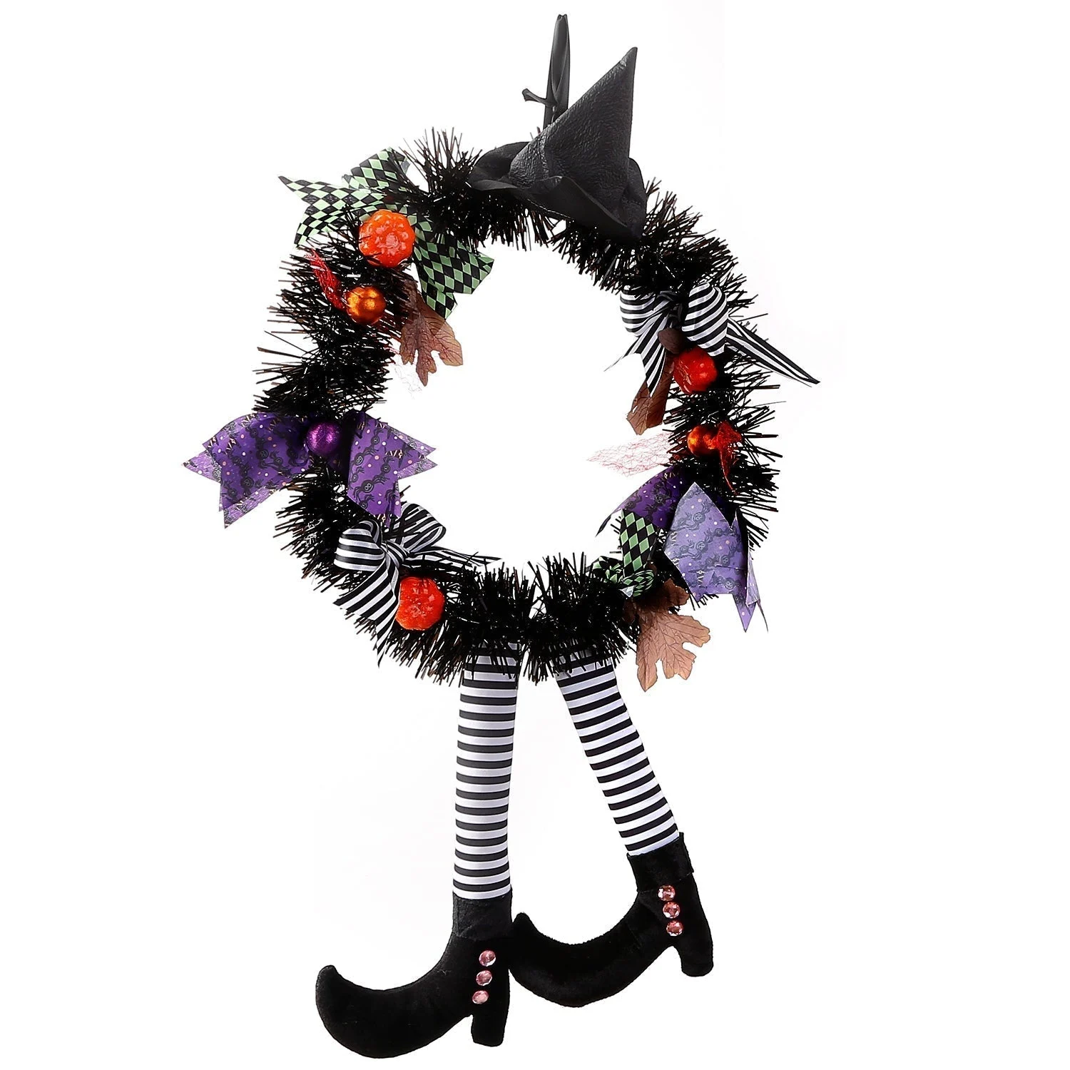 Halloween Witch Wreath Pumpkin Decorations - - #tag1#