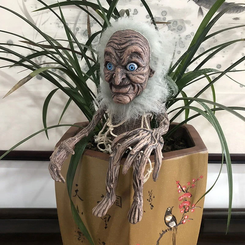 Halloween Withered Dwarfs Evil Little Old Man Ornaments Funny Goblin Creature  Doll -  - #tag1#