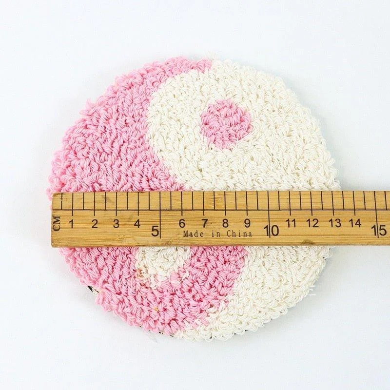 Hand Tufted Plush Retro Style Flower Coaster - - #tag1#