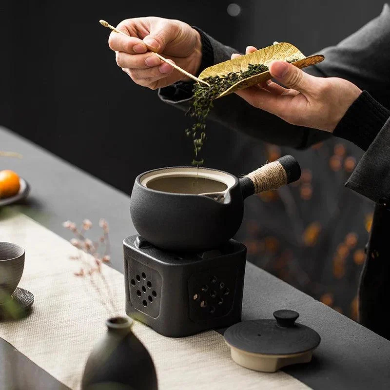 Handmade Pottery Teapot with Handle -