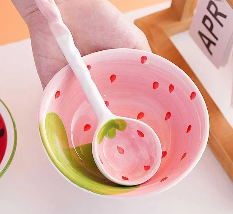 Handpainted_Fruit_Strawberry_Watermelon_Ceramic_Bowl_Set_-_-4200878 Handpainted Fruit Strawberry Watermelon Ceramic Bowl Set -