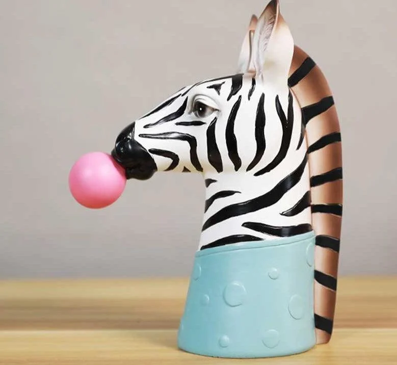 Handpainted_Resin_Zebra_Giraffe_Vase_Planter_Pot_-_-4200942 Handpainted Resin Zebra Giraffe Vase Planter Pot -