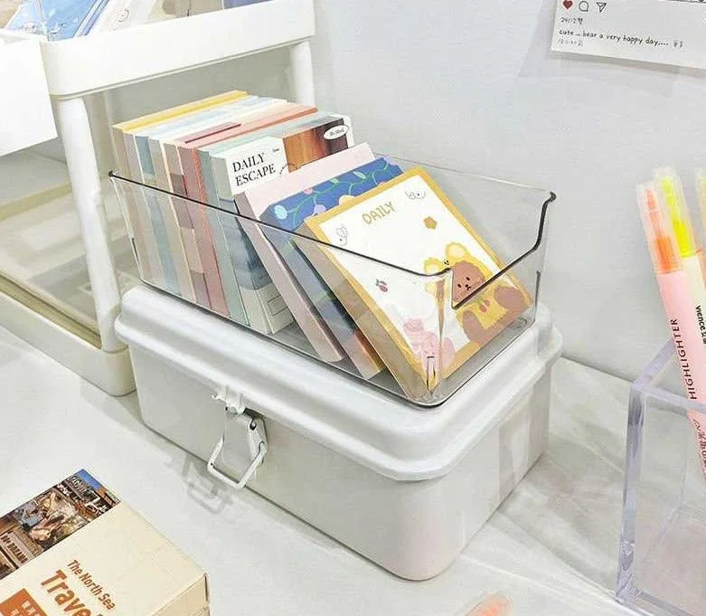 Handy Acrylic Transparent Stationery Storage Box -