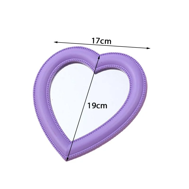 Hbfb567e3d8a54b0dbcdd1b7731ed8781X Pink Heart Shaped Compact Mirror - ISTANBULLU LTD